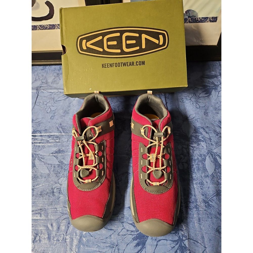 KEEN Big Kid's Targhee Sport Vented Hiking Shoe, Pink Peacock/Peach Pearl, 7 BK